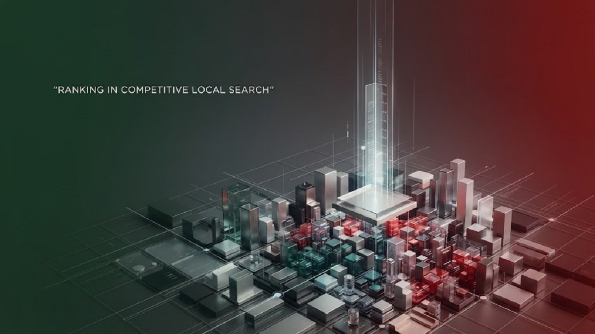 Geographic relevance and market saturation in competitive local search ranking
